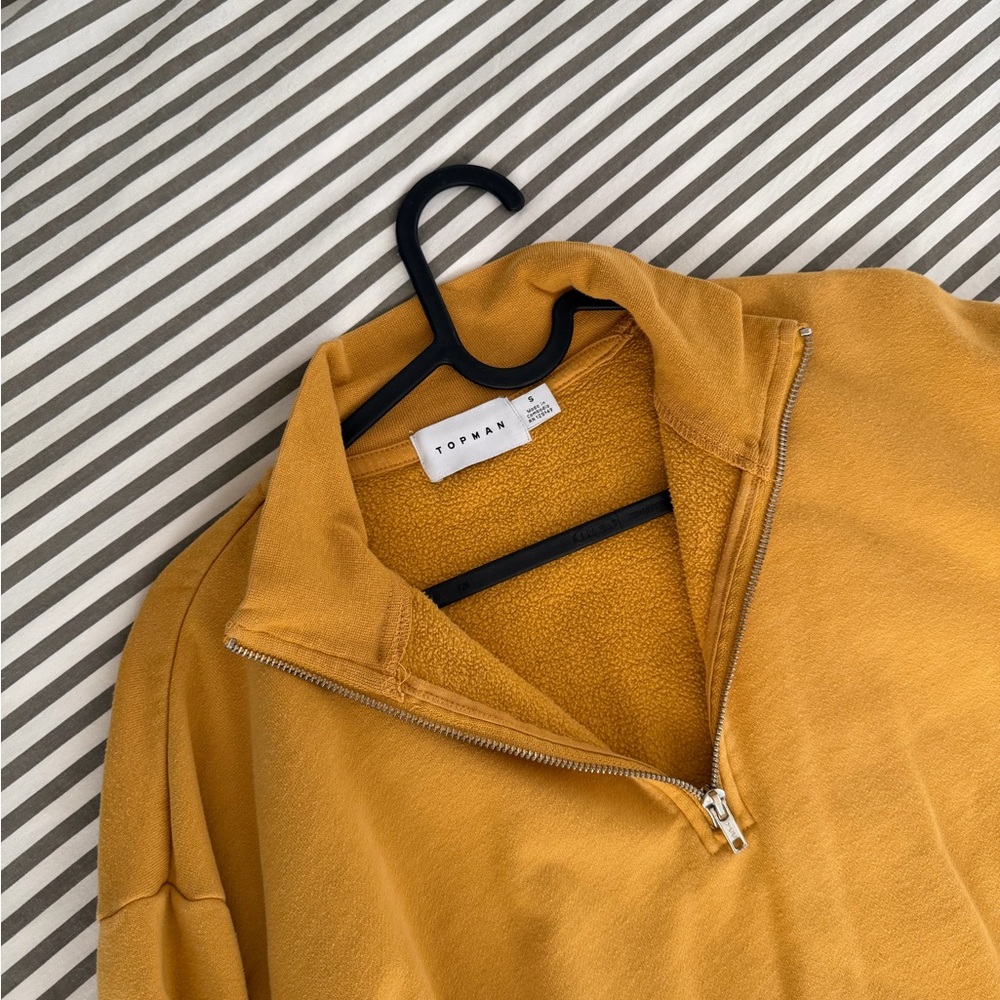 Topman Yellow Men's Quarter-Zip Sweater